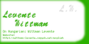 levente wittman business card